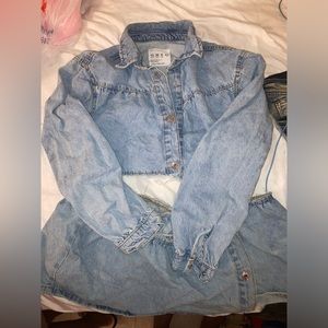 Denim 2pc skirt set